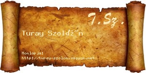 Turay Szolón névjegykártya